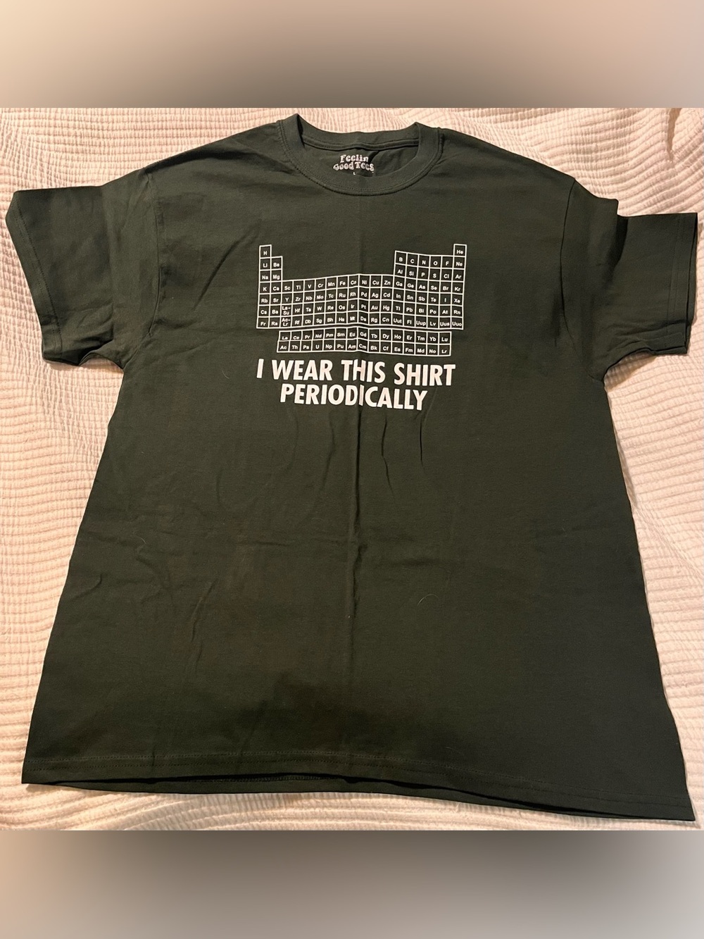 Men’s Dark Green Graphic Tee - Periodic Table Slogan
